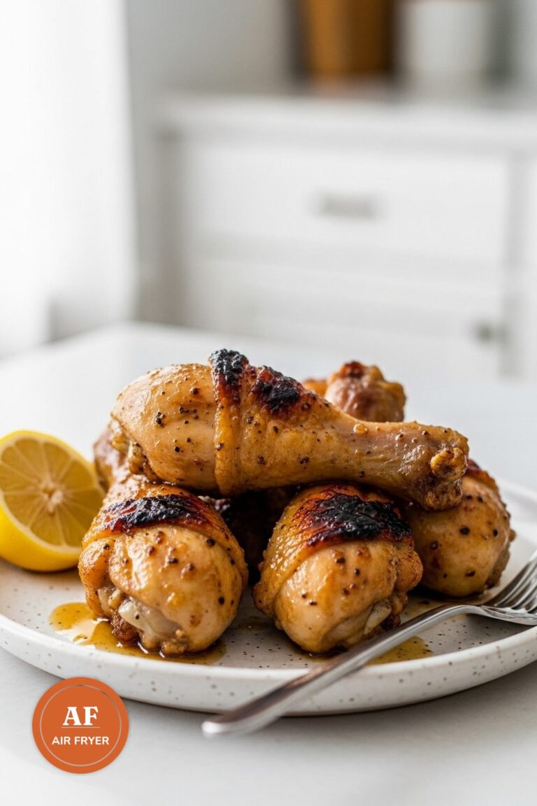Pilons de poulet à l&rsquo;air fryer — miel, citron, paprika
